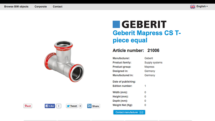 Geberit lanserar badrumsprodukter som BIM-objekt