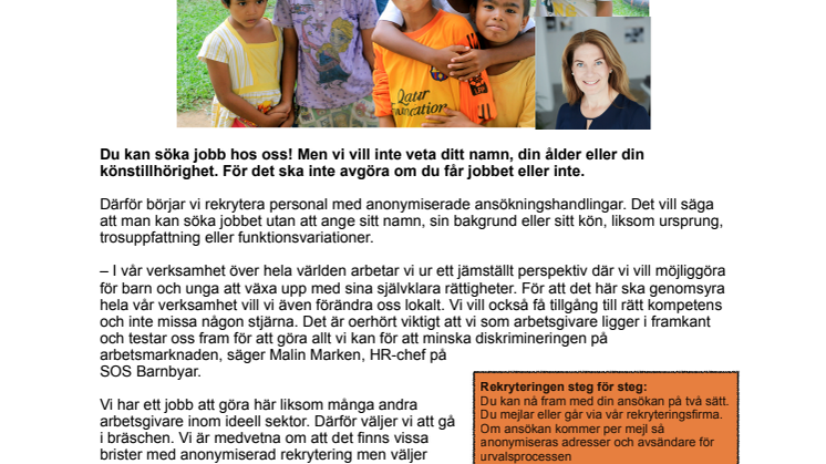 Få drömjobbet – utan att ange ditt namn