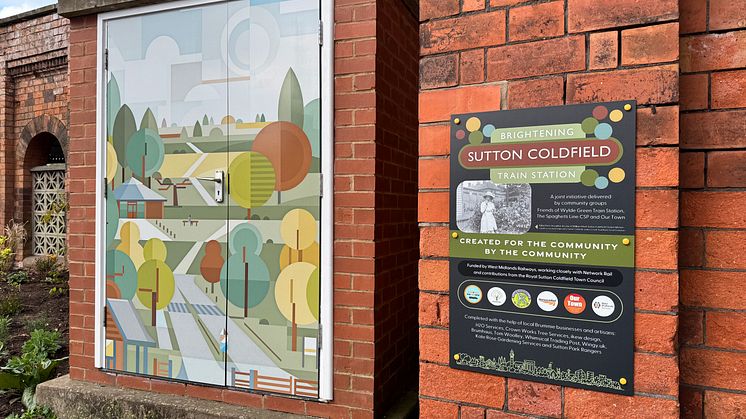 Sutton Coldfield station - Brumhaus artwork and plaque.jpeg