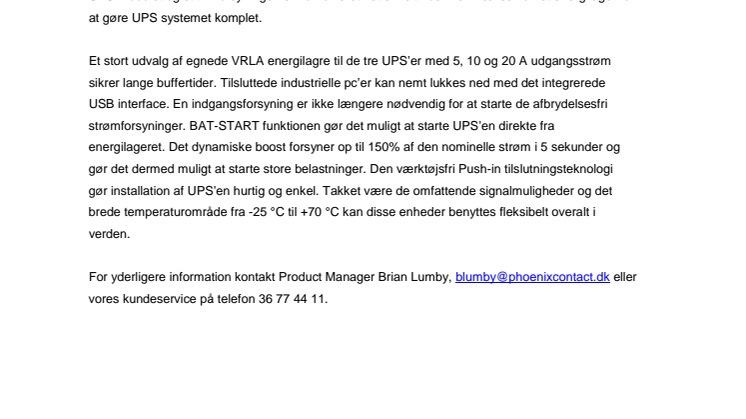 DC UPS med integreret strømforsyning