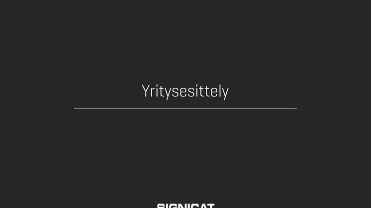 Signicat yritysesittely ja referenssejä