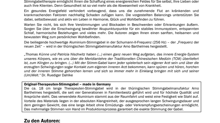 Waschzettel "Praxis-Set Stimmgabeltherapie"