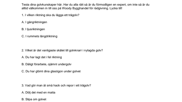 Vad kan du om trägolv?