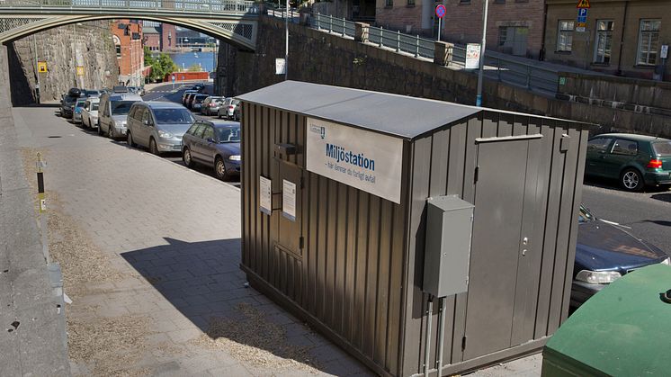 Automatisk miljöstation i Stockholm som tar emot farligt avfall dygnet runt