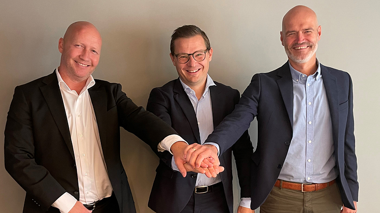 Trond Bjelland, vd och grundare av Trygg Kurs, Gustav Paringer, förvärvsansvarig Presto och Lars Erik Obst, delägare Trygg Kurs.
