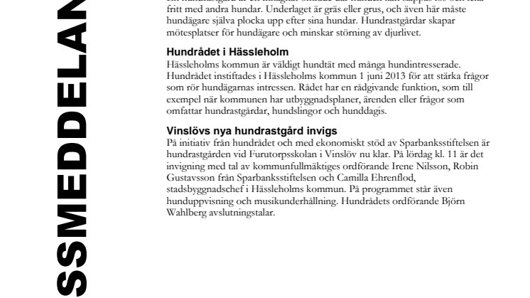 Invigning av hundrastgården i Vinslöv