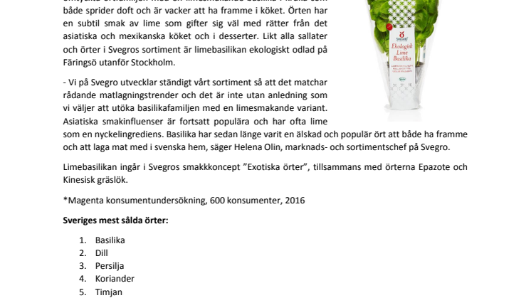 Sveriges mest älskade ört får en limesmakande utökning