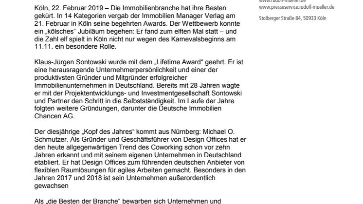 immobilienmanager-Award 2019 verliehen