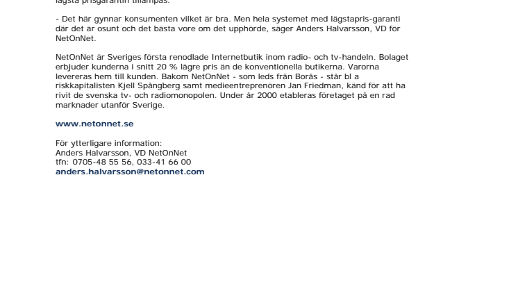 Internet jämställs med traditionell handel 