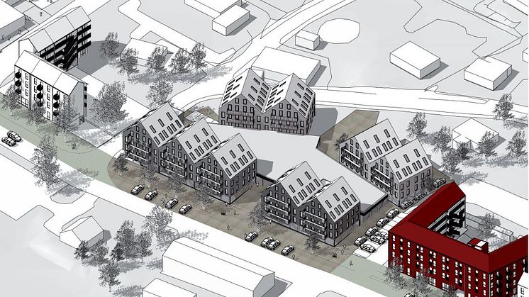 Illustration Trägården mot Karolinervägen