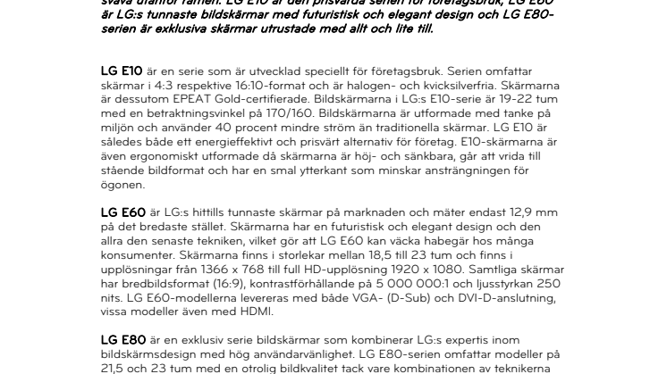 Nya bildskärmar från LG täcker allas behov 