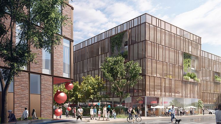 LINK arkitektur ritar Lidls nya huvudkontor och parkeringshus i Aarhus / Illustration: LINK arkitektur, Brick Visual