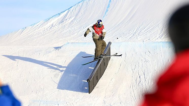 Jesper Tjäder under förra världscupen i Laax, Schweiz. Foto: @fisparkandpipe.