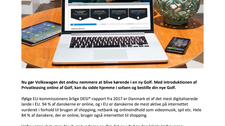 Volkswagen introducerer privatleasing online
