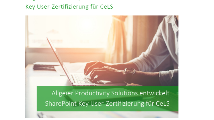 Allgeier Productivity Solutions entwickelt SharePoint Key User-Zertifizierung für CeLS