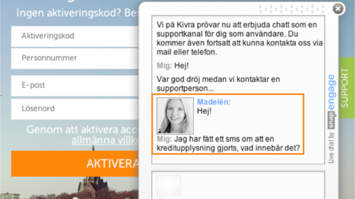 En vanlig fråga i Kivrasupporten