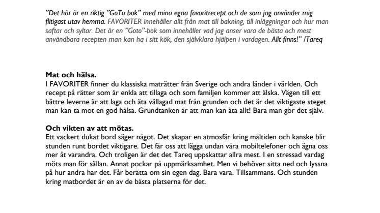 TAREQ TAYLOR SLÄPPER SINA FAVORITER I NY KOKBOK