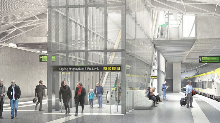 Bild: Västlänken Station Haga, ABAKO Arkitektkontor i Göteborg