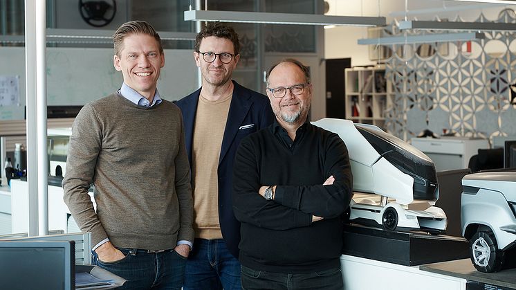 Der Ingenieur, der Nachhaltigkeitsguru und der Designer: Anders Gau, Jonas Nordh und Kristofer Hansén glauben, dass sich der V8 erfolgreich anpassen wird.