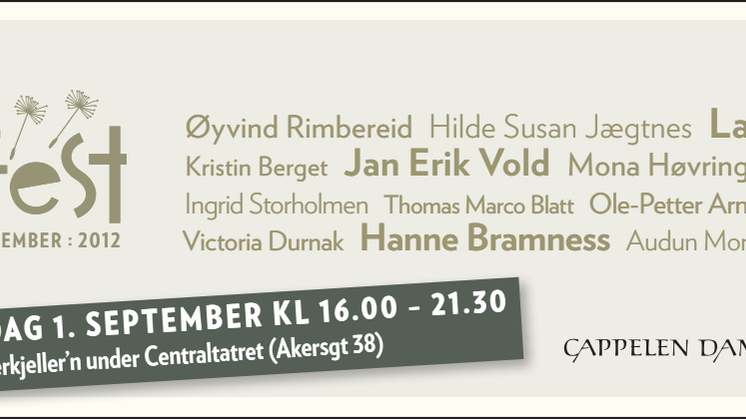 Velkommen til Poesifest 2012