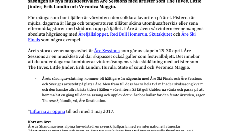 ​Åre laddar för eventspäckad vårvinter