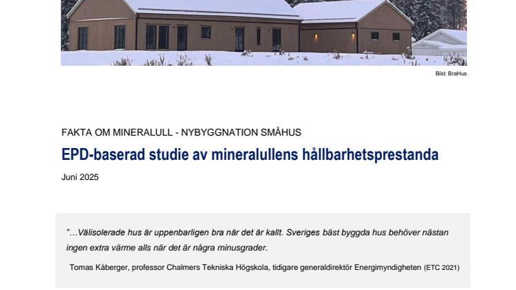 Rapport - Isolering av nybyggda småhus