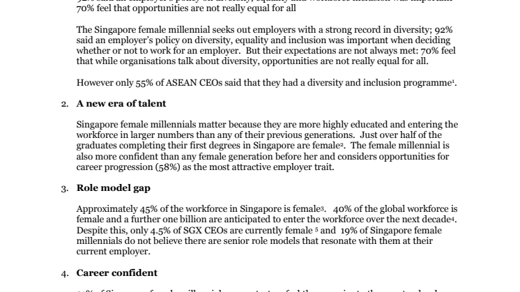 The female millennial - a new era of talent - Singapore appendix