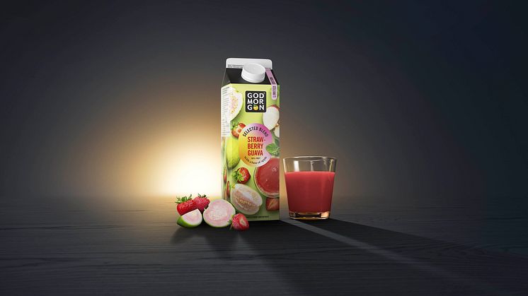 God Morgon® Selected Blend Strawberry Guava lanseras vecka 7 på Ica, Coop och City Gross.