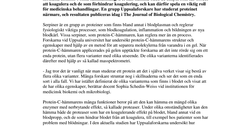 Mångsidigt protein får blodet att både rinna och koagulera