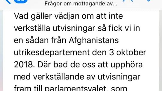 Morgan: Visst har flyktingministrarna vädjat om stopp för utvisningarna!