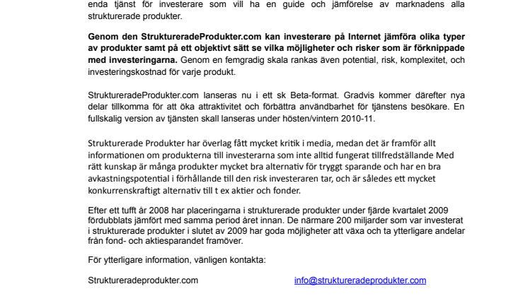 StruktureradeProdukter.com – ny guidesajt lanseras
