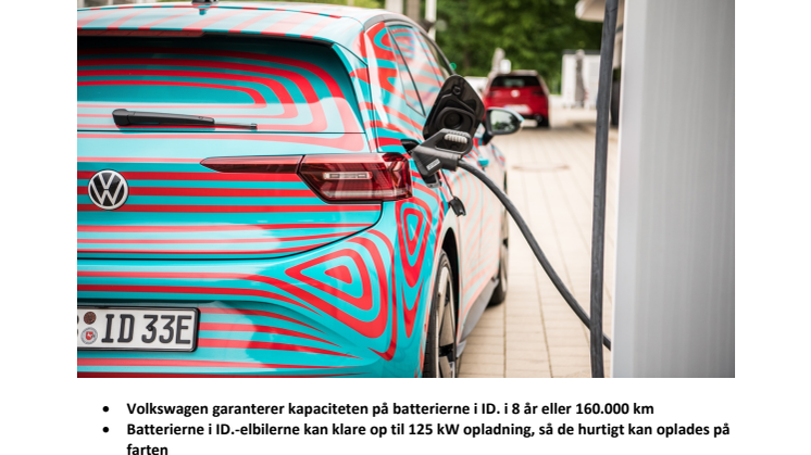 ID. får batterier med den højeste kapacitet og 8 års garanti