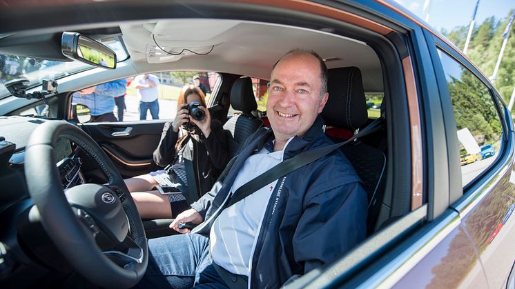 Fra pressekonferansen hvor Ford Motor Norge og forsikringsselskapet If lanserer et unikt opplæromgsprogram for unge sjåfører Ford Driving Skills for Life