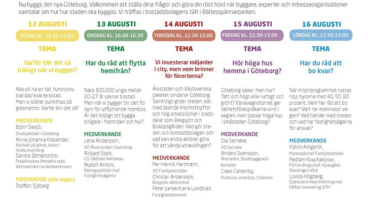 Bostadsdebatter i Bältesspännarparken under Kulturkalaset