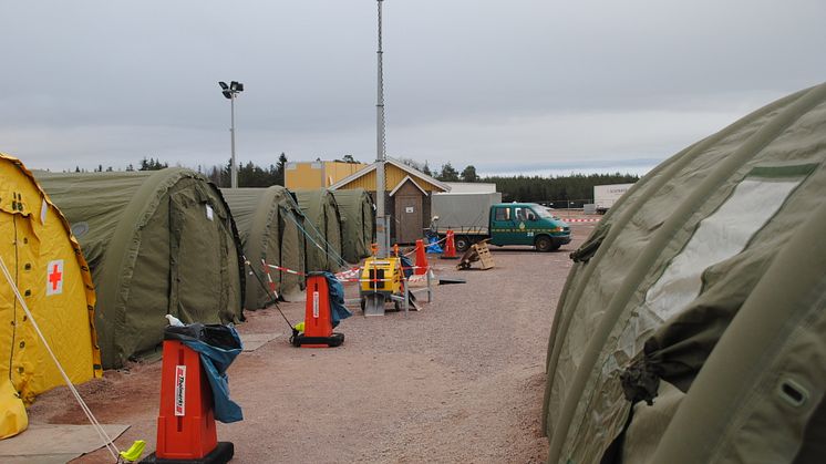Tält vid operativ ledningscentral