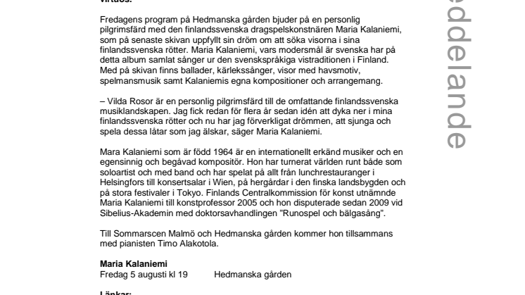 Finlandssvensk dragspelsvirtuos på Hedmanska gården