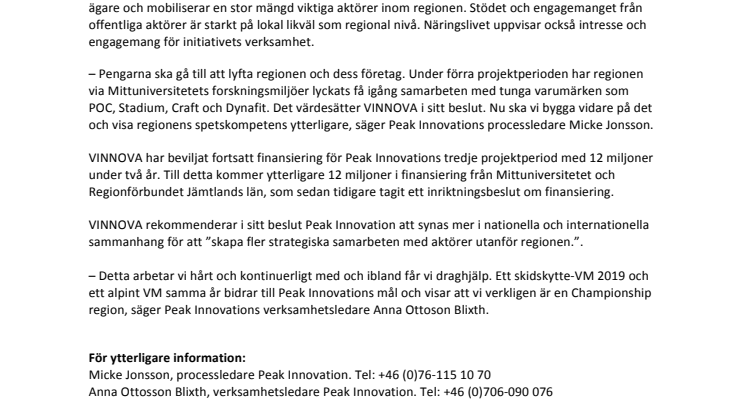 Peak Innovation får 24 nya miljoner