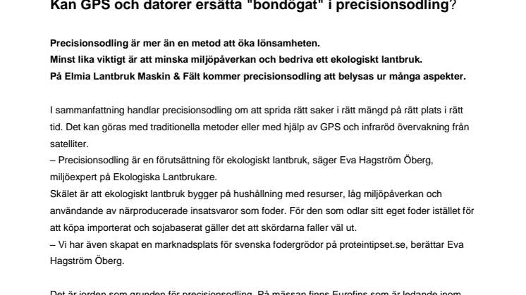 Kan GPS och datorer ersätta "bondögat" i precisionsodling?