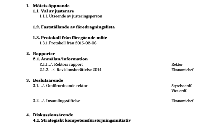 Föredragningslista 150522