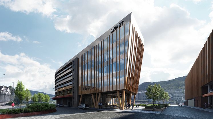 Bli oppdatert på grønn drift på frokostmøte 29. oktober. Illustrasjonsbilde: Skipet. Foto: Mir, Paal Kahrs arkitekt og Holon. 