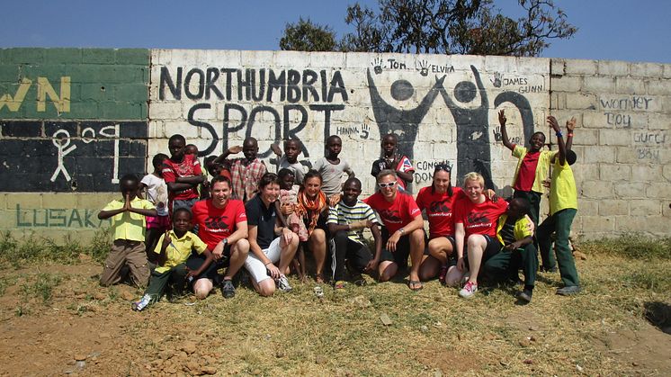 Northumbria University staff and students on a previous Volunteer Zambia trip