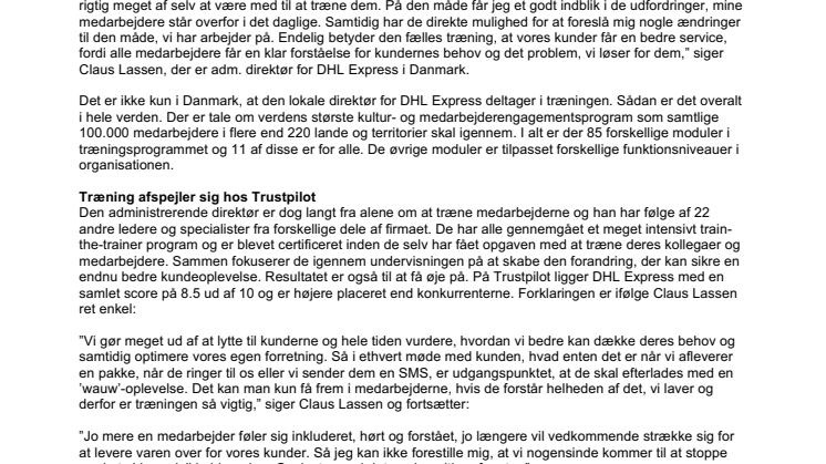 Kurer-direktør træner selv sine medarbejdere