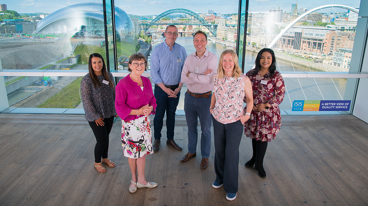 (L to R): Kelly Maxwell, Caroline Theobald CBE, Phil Robinson-Artley, Nick Downing, Elaine Stroud and Reshma Begum at the Baltic.