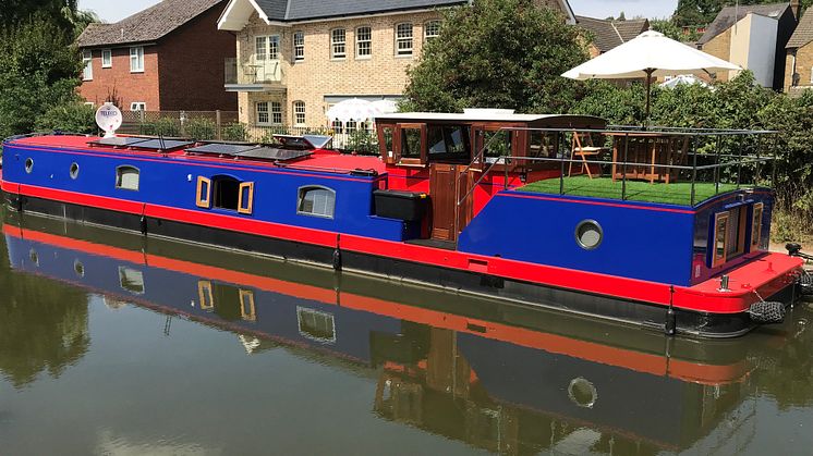 Hi-res image - Fischer Panda UK - Elton Moss-built 70ft Kingsley barge Sacred has a Bellmarine electric propulsion system and Fischer Panda AGT 13kW 48v DC generator installed