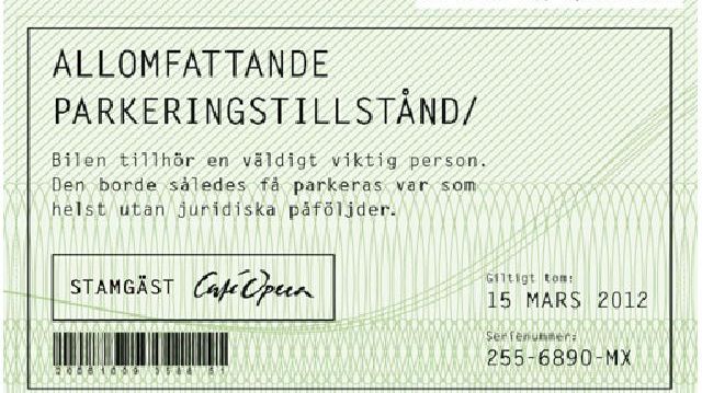 VIP-kort för Café Operas stamgäster