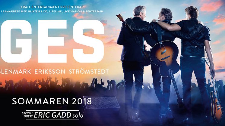  Glenmark, Eriksson och Strömstedt bjuder in ERIC GADD som special guest på sommarens turné