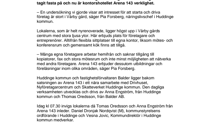 Entreprenörer samlas i nya lokaler i Vårby gård 
