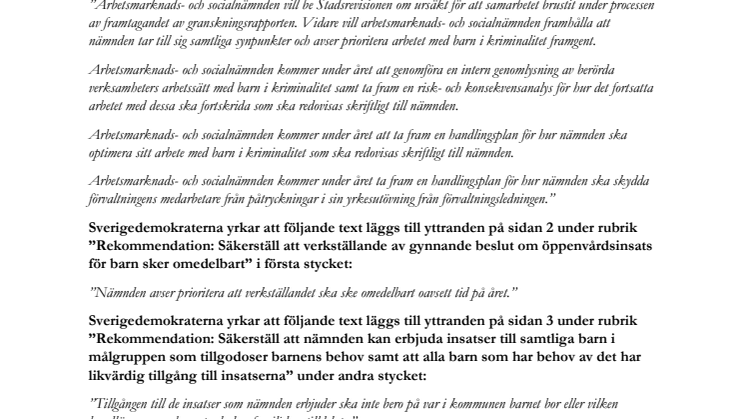 250320 Yrkande SD ärende 24 Granskning – Barn i begynnande eller pågående kriminalitet.pdf