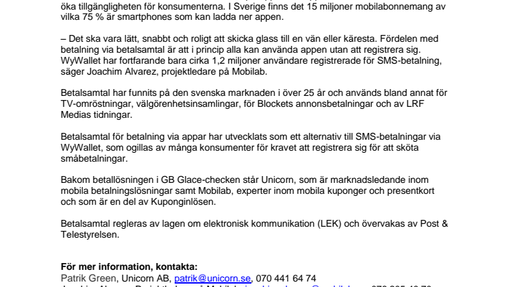 GB Glace-appen nylanseras med enklare betalning
