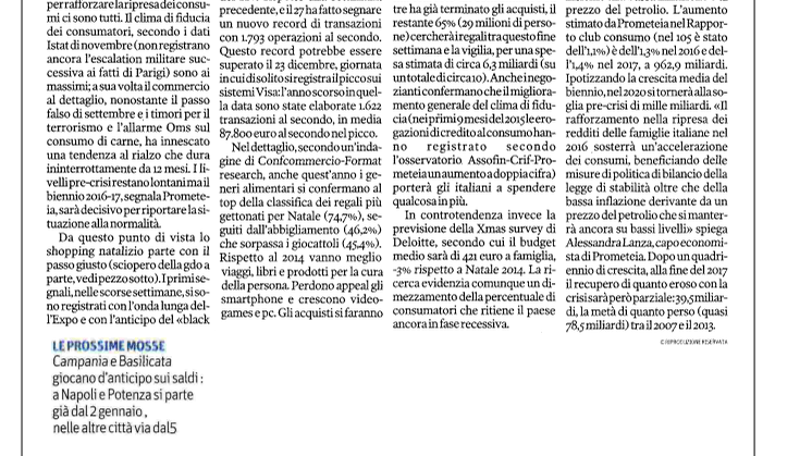 Accelera il recupero dei consumi